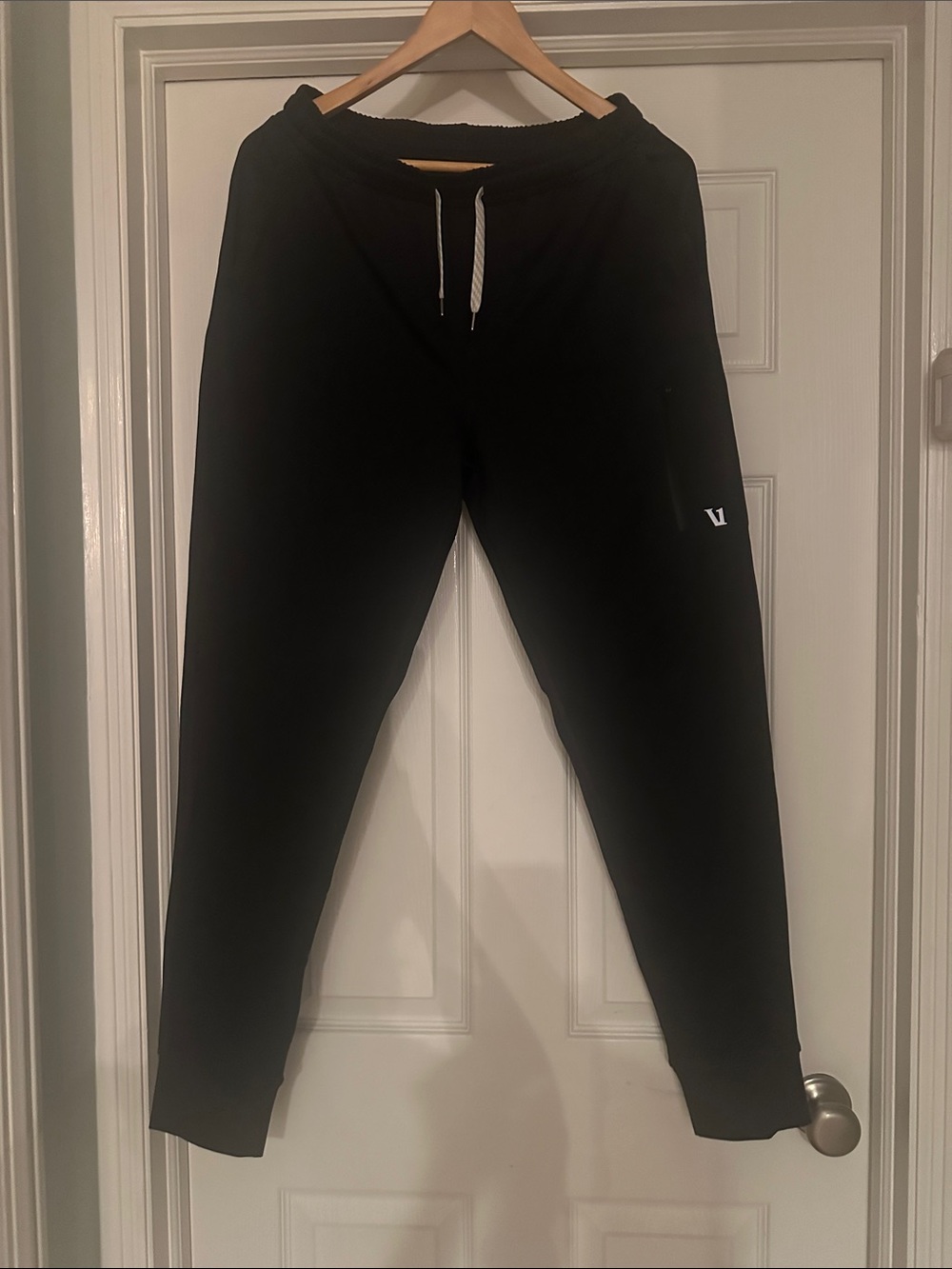 Vuori Black Joggers with White Drawcord